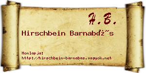 Hirschbein Barnabás névjegykártya